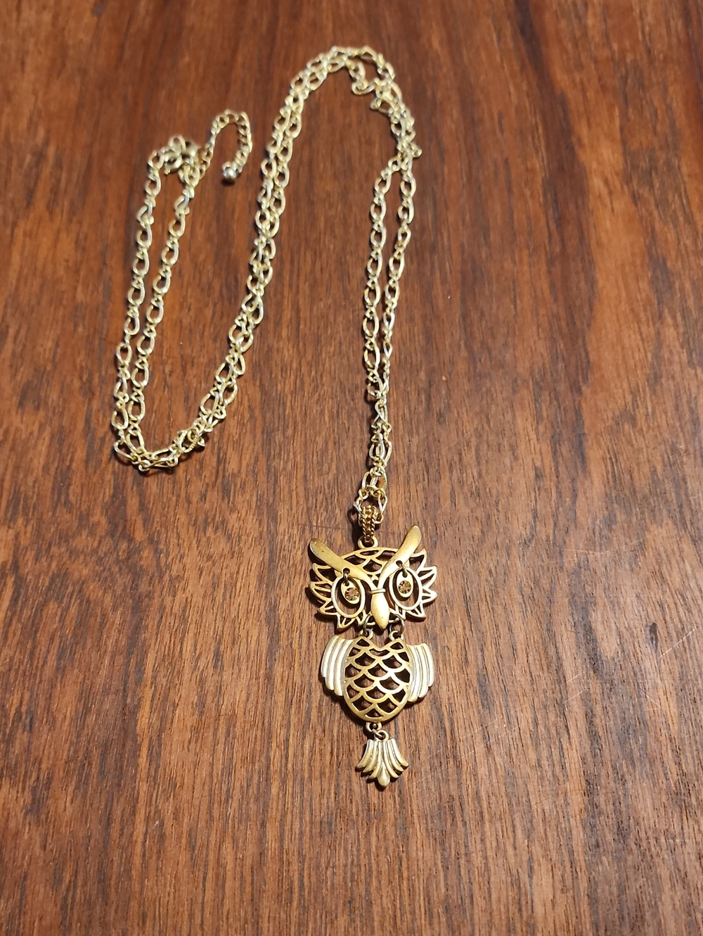 Vintage Avon 1970's Gold-Tone Owl Pendant Necklace - Women Jewelry